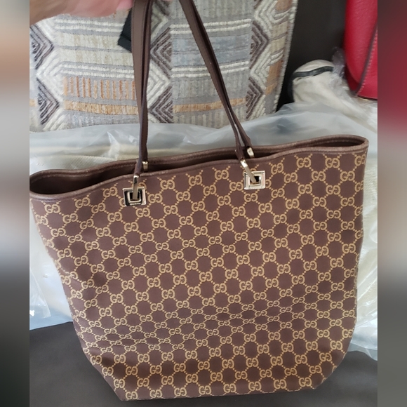 Gucci Guccissima Brown Canvas Tote Bag - Picture 1 of 8